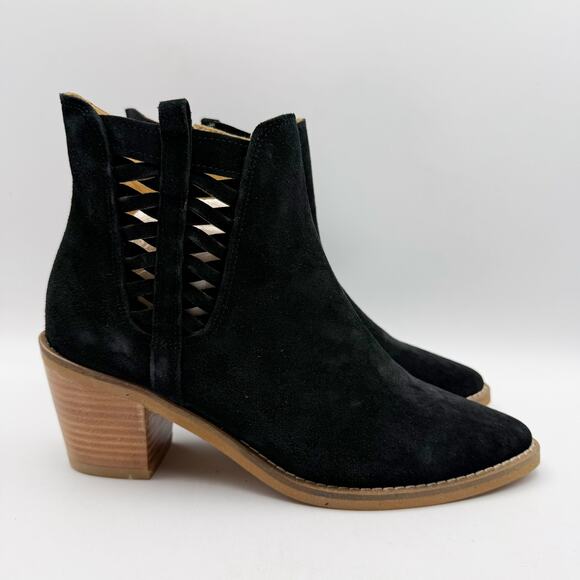Bueno Womens Veronika Bootie EU 37 US 6.5-7 Black Suede Leather Ankle NIB - Picture 4 of 13